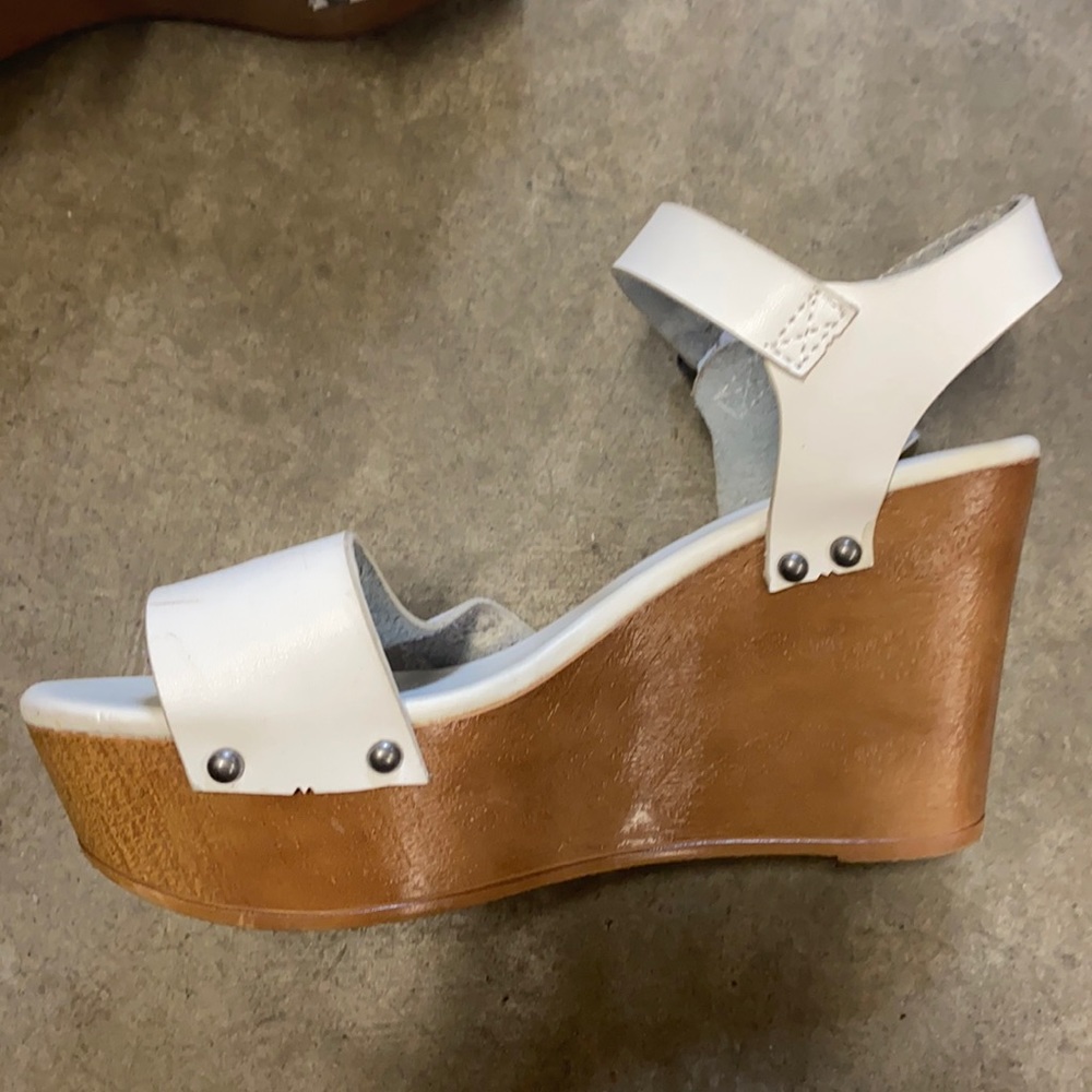 White platform wedges
